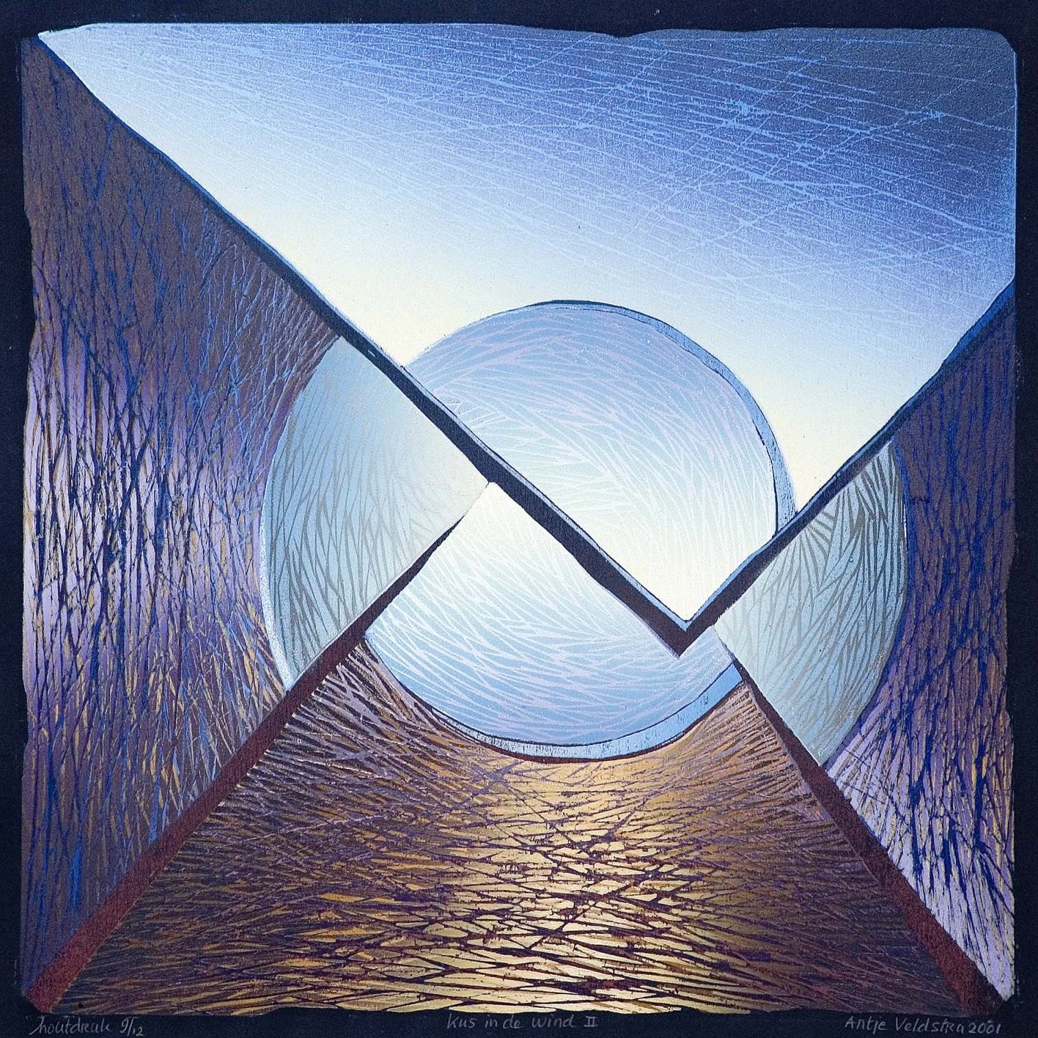 Kus in de wind II, 2001, 400 x 400 mm